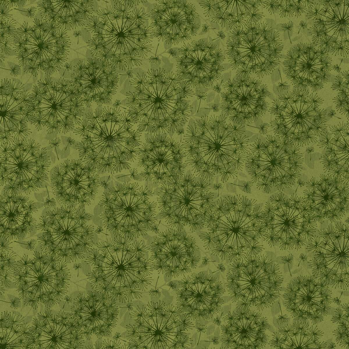 Oak & Berries Dandelion Monotone Green Jan Mott Henry Glass Cotton Fabric HG-33654-66
