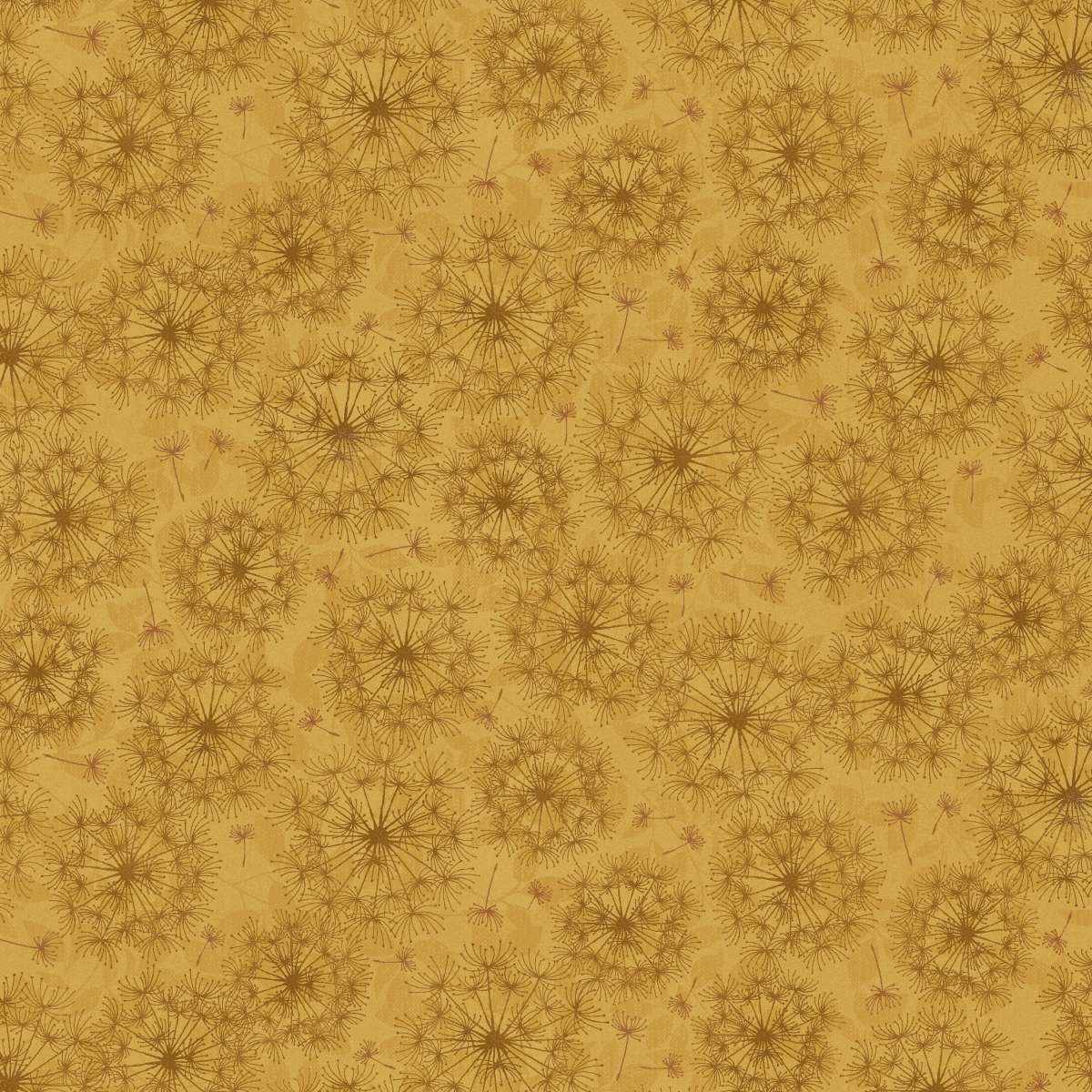 Oak & Berries Dandelion Monotone Ochre Gold Jan Mott Henry Glass Cotton Fabric HG-3654-33