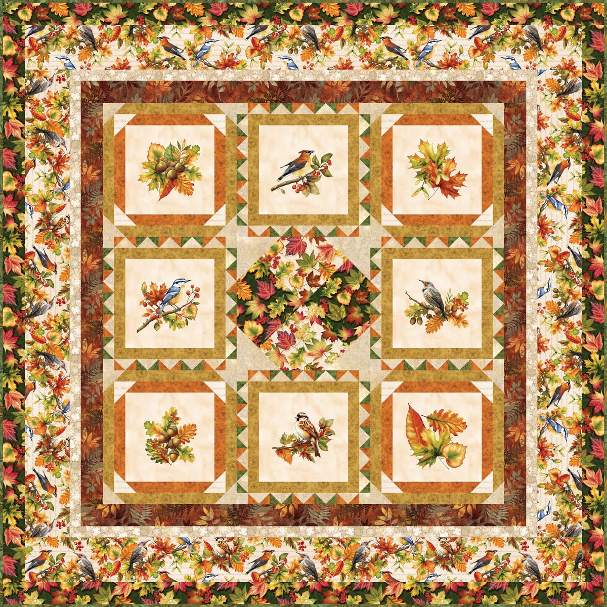 Project - Oak and Berries Fall Leaves Quilt Jan Mott Henry Glass | US Fabric Shop