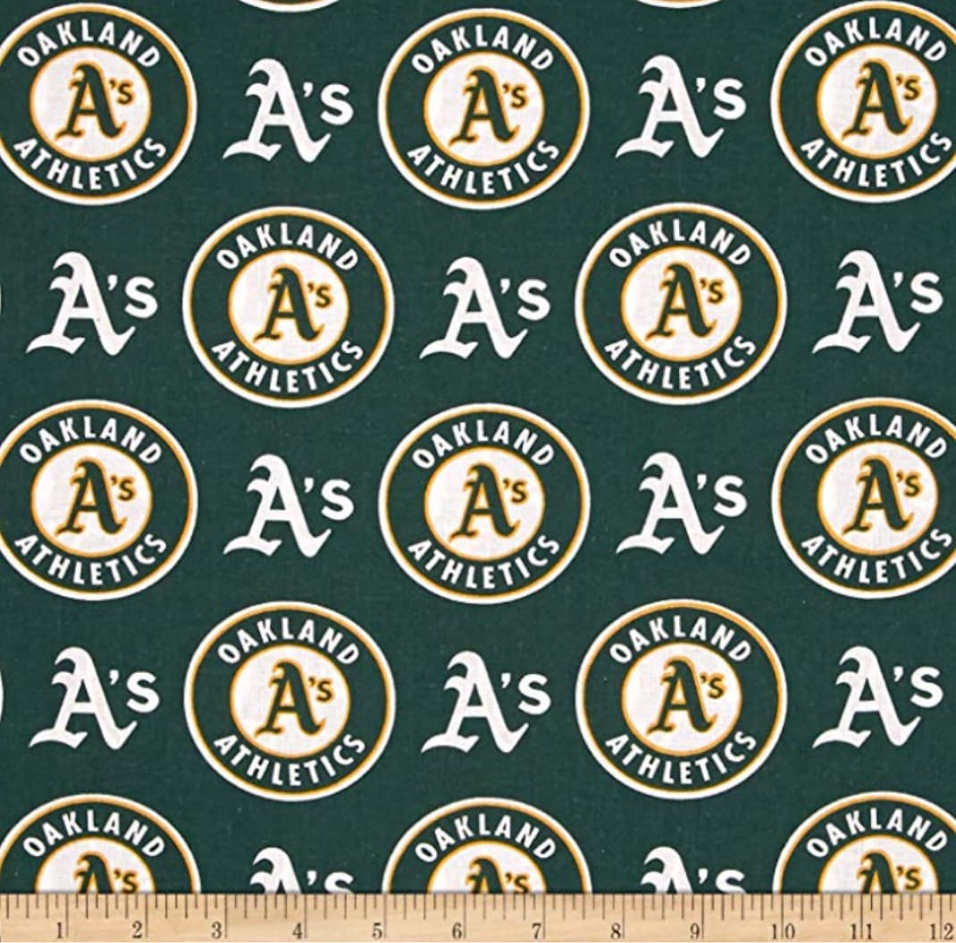 Oakland As MLB Baseball Logo 58" Fabric Traditions Cotton Fabric MLB-6648B