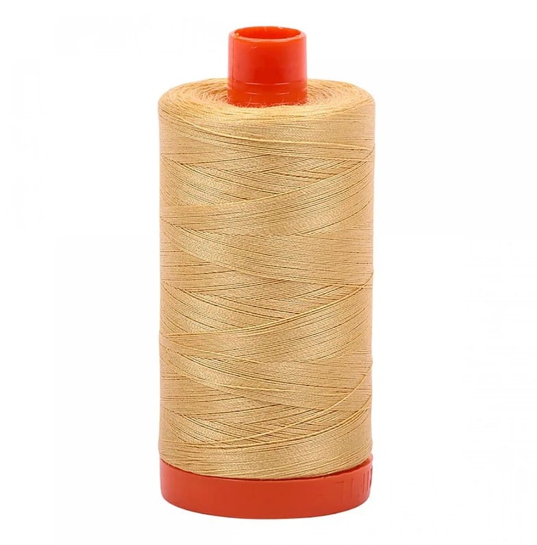 Ocher Yellow Aurifil Cotton Quilting Thread Solid 50wt 1300m 1300m 1422yds Aurifil AF-A1050-5001 | US Fabric Shop
