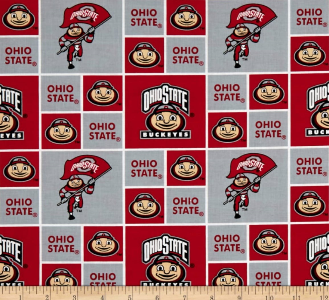Ohio State Buckeyes NCAA College Box Sykel Cotton Fabric OHS-021