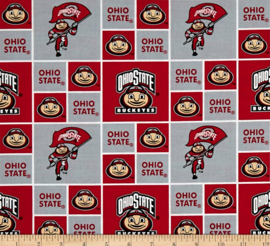 Ohio State Buckeyes NCAA College Box Sykel Cotton Fabric OHS-021