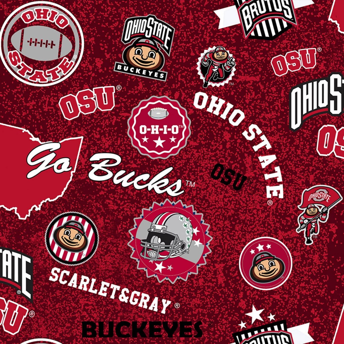 Ohio State Buckeyes NCAA Home State Sykel Cotton Fabric | US Fabric Shop