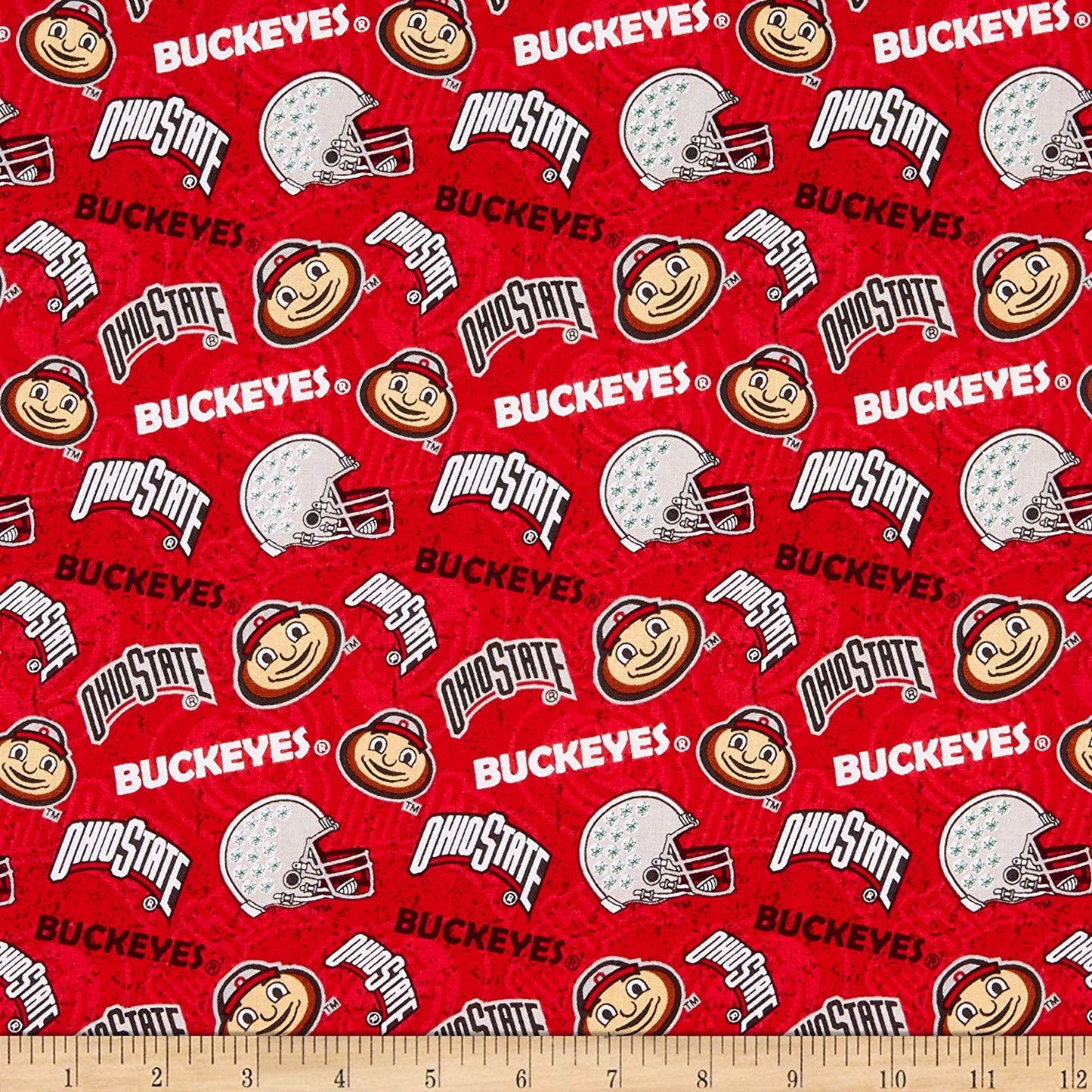 Ohio State Buckeyes NCAA College Tone on Tone Sykel Cotton Fabric OHS-1178