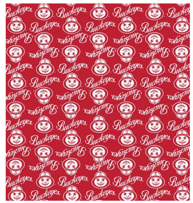 Ohio State Buckeyes NCAA College Mini Packed Logo Sykel Enterprises Cotton Fabric OHS-1390