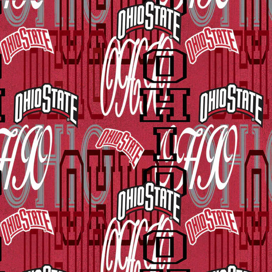 Ohio State Buckeyes NCAA College Letters Sykel Cotton Fabric SYK-OHS-1372