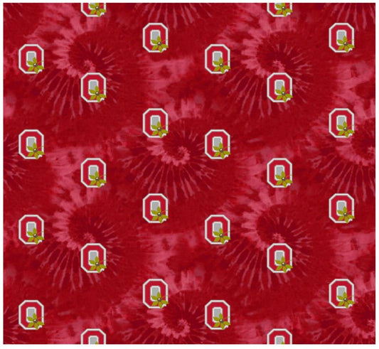 Ohio State Buckeyes NCAA College Tie Dye Sykel Cotton Fabric