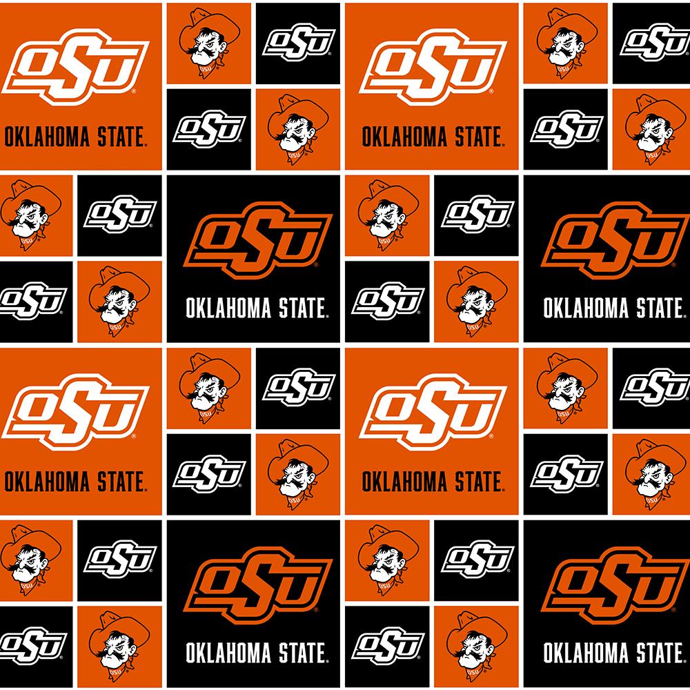 Oklahoma State Cowboys NCAA College Box Sykel Cotton Fabric OSU-020