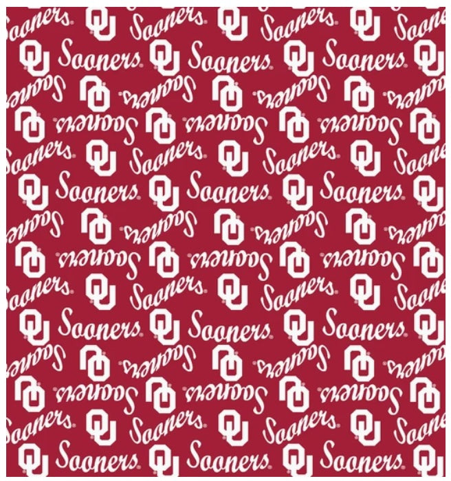 Oklahoma Sooners NCAA College Mini Packed Logo Sykel Enterprises Cotton Fabric OU-1390