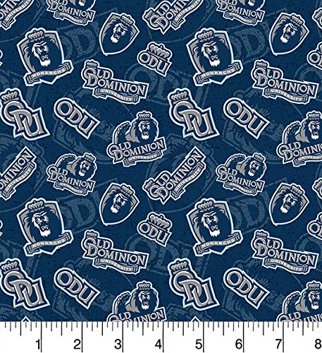 Old Dominion Monarchs NCAA College Tone on Tone Sykel Cotton Fabric ODU-1178