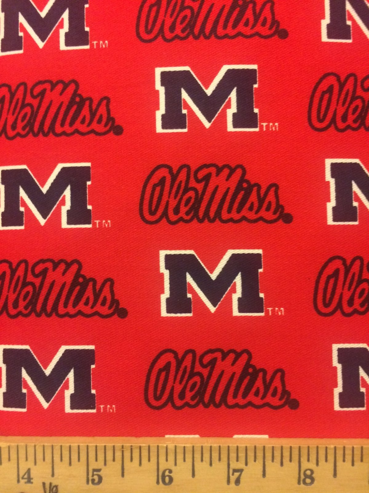 Mississippi Ole Miss Rebels NCAA College Canvas Twill 58" Sykel Cotton Fabric MS-250