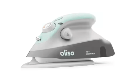 Oliso M3Pro Project Iron with Trivet Aqua Compact Steam Iron 7.9"x4.4"x4.1" Oliso Inc. OL-M3PRO-AQUA | US Fabric Shop