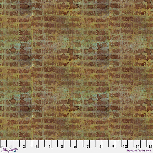 On Your Mark Alphabet City Rust Seth Apter Free Spirit Cotton Fabric FS-PWSE036.RUST