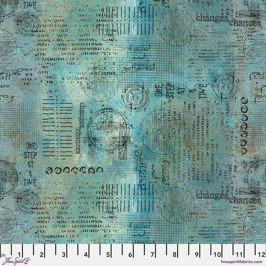 On Your Mark Assemblage Ocean Seth Apter Free Spirit Cotton Fabric FS-PWSE029.OCEAN