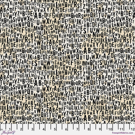 On Your Mark Chain Letter Paper Seth Apter Free Spirit Cotton Fabric FS-PWSE038.PAPER