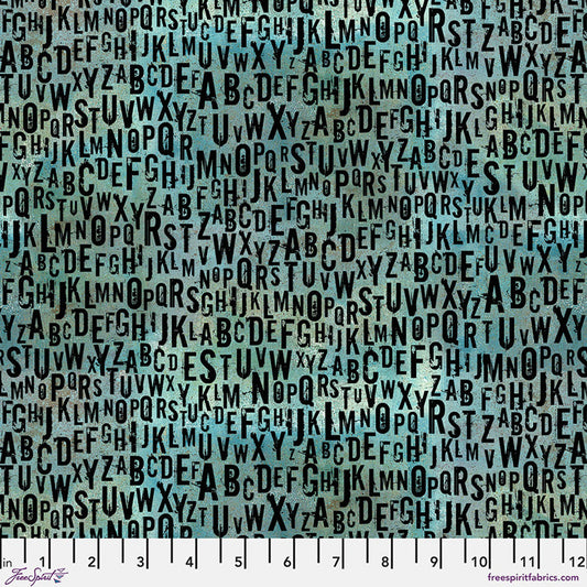 On Your Mark Chain Mail Seafoam Seth Apter Free Spirit Cotton Fabric FS-PWSE037.SEAFOAM