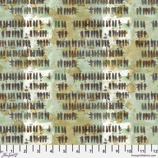 On Your Mark Finish Line Sage Seth Apter Free Spirit Cotton Fabric FS-PWSE032.SAGE