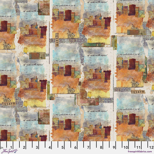 On Your Mark Landmark Desert Seth Apter Free Spirit Cotton Fabric FS-PWSE031.DESERT