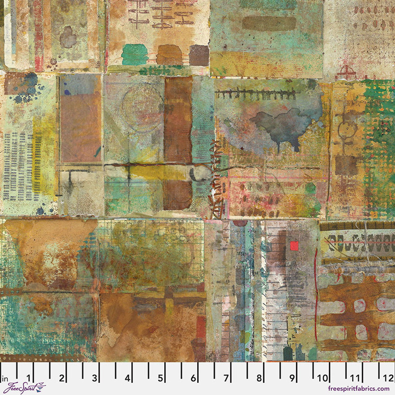 On Your Mark Page by Page Desert Multi Seth Apter Free Spirit Cotton Fabric FS-PWSE028.DESERT