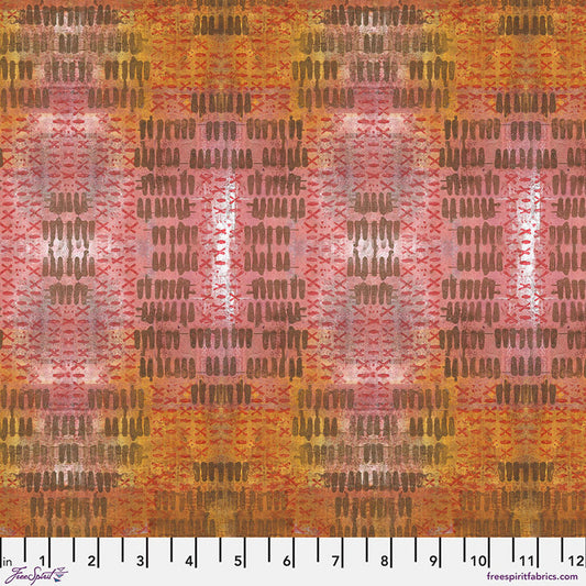 On Your Mark Tracks Blush Seth Apter Free Spirit Cotton Fabric FS-PWSE034.BLUSH