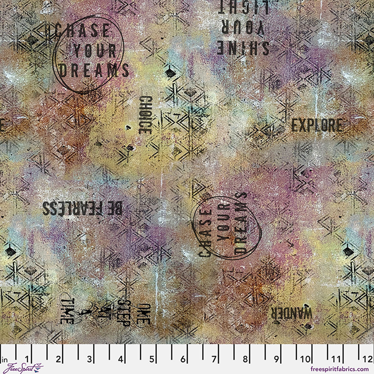 One Layer Away Affirmations Lilac Purple Seth Apter Free Spirit Cotton Fabric FS-PWSE054.LILAC