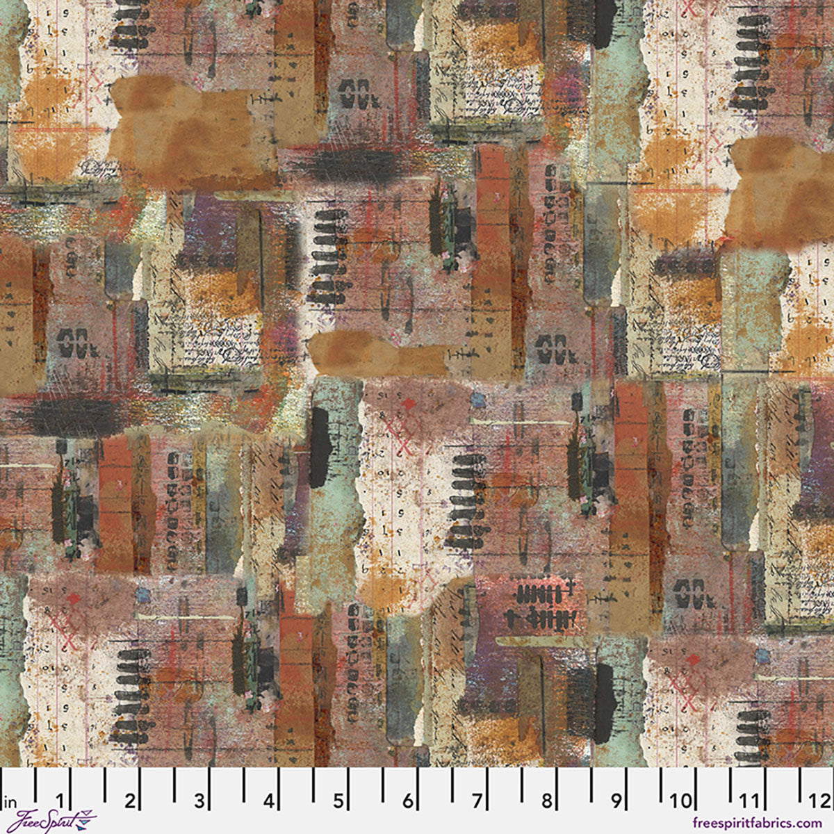 One Layer Away Desert Garden Earth Brown Green Seth Apter Free Spirit Cotton Fabric FS-PWSE058.EARTH