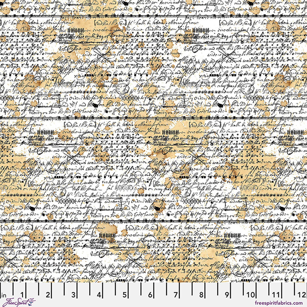 One Layer Away Freestyle Paper White Beige Seth Apter Free Spirit Cotton Fabric FS-PWSE069.PAPER