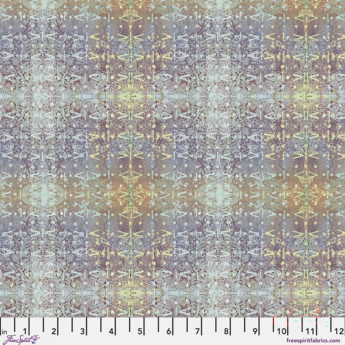 One Layer Away Rippling Glacier Blue Purple Beige Seth Apter Free Spirit Cotton Fabric FS-PWSE064.GLACIER