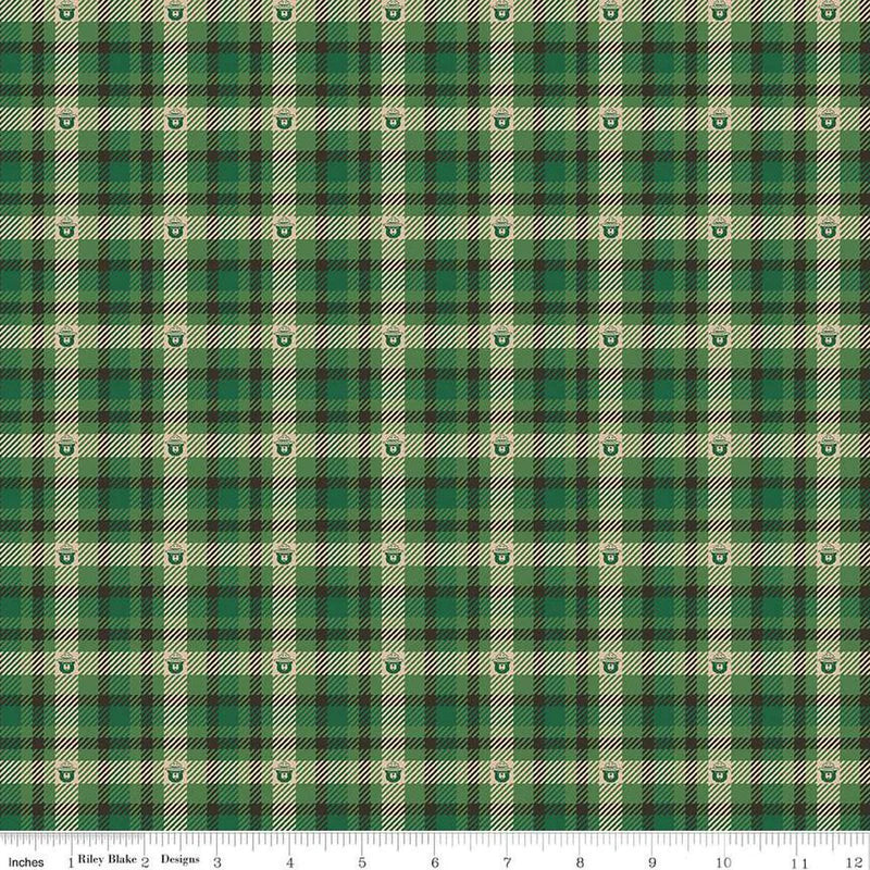 Only You Main Smokey Bear Plaid Forest Green Riley Blake Designs Cotton Fabric RB-C14645-Forest