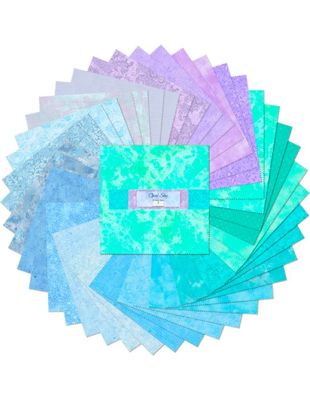 Opal Sky 10" Squares Karat Gems Wilmington Prints Cotton Fabric
