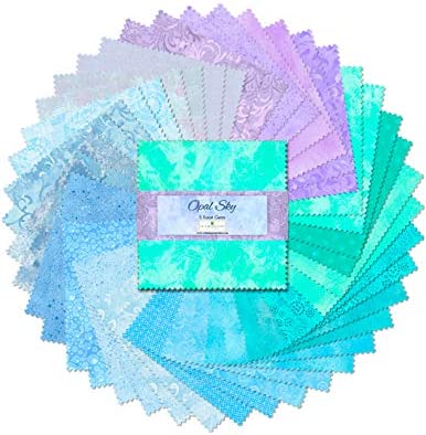 Opal Sky 5" Squares Karat Gems Wilmington Prints Cotton Fabric