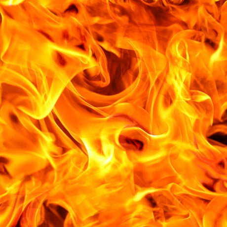 Open Air Smoke Fire Flame Orange Quilting Treasures Cotton Fabric