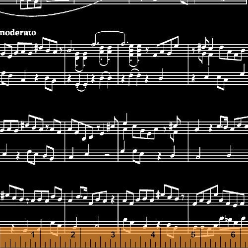 Opus Music Sheet Black Whistler Studios Windham Fabrics Cotton Fabric WF-50797-2