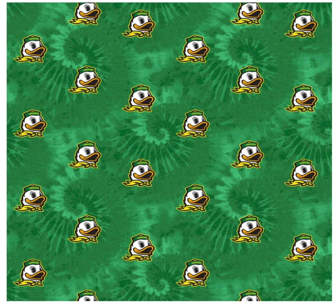 Oregon Ducks NCAA College Tie Dye Sykel Cotton Fabric OR-1316