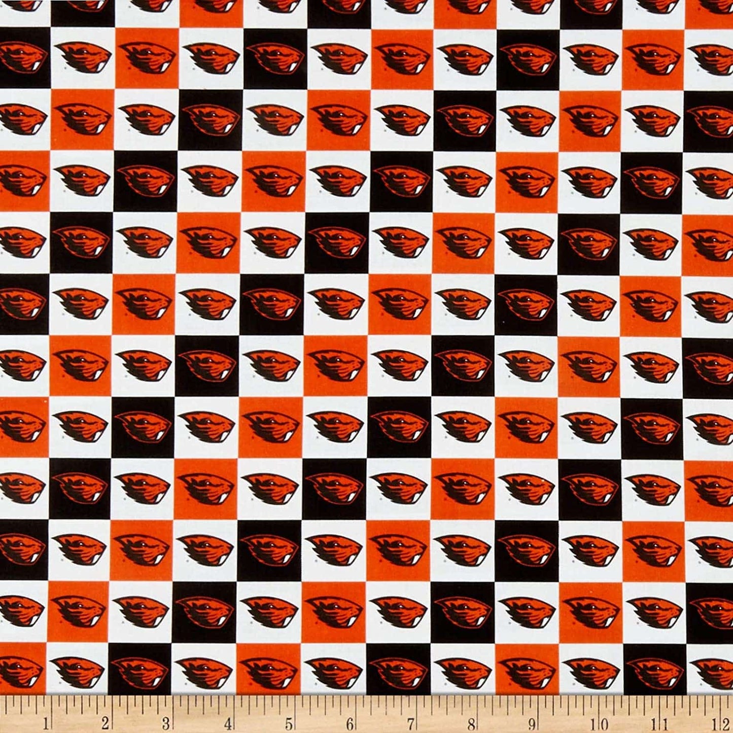Oregon State Beavers NCAA OS Collegiate Check Sykel Cotton Fabric OS-1158
