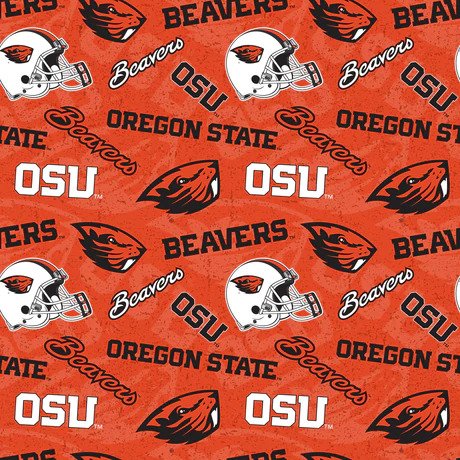Oregon State Beavers NCAA College Tone on Tone Sykel Cotton Fabric OS-1178
