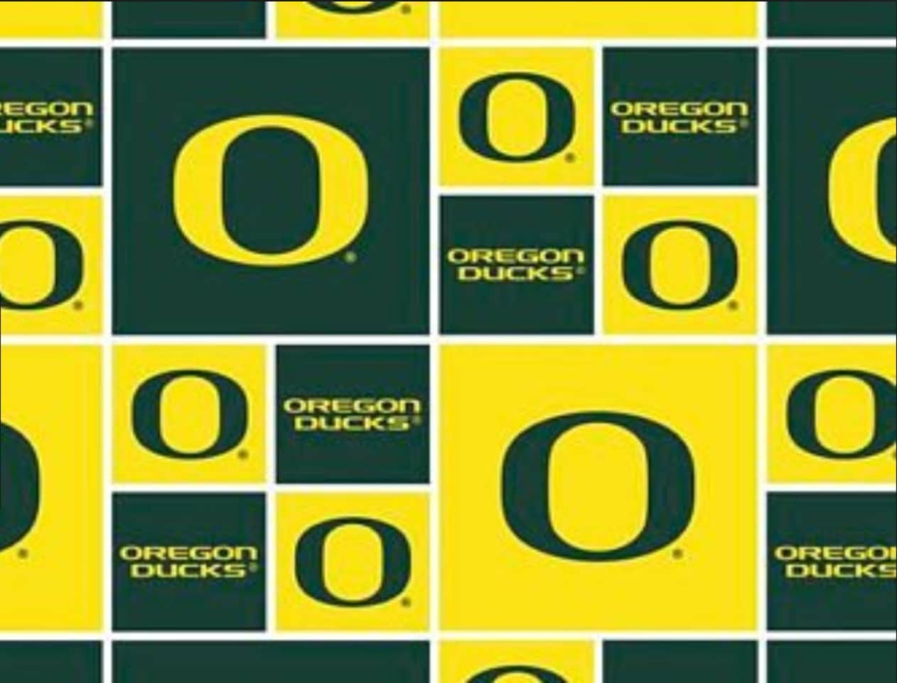 Oregon Ducks NCAA College Box Sykel Cotton Fabric OR-020