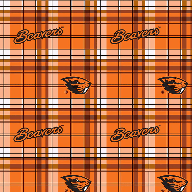 Oregon State Beavers NCAA College Plaid Sykel Enterprises Polyester Fleece Fabric OS-812 | US Fabric Shop