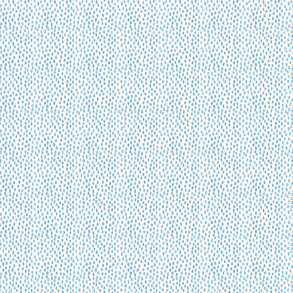 Out To Sea Dots Water Drops Allover White Blue Hafsa Iftikhar Northcott Cotton Fabric