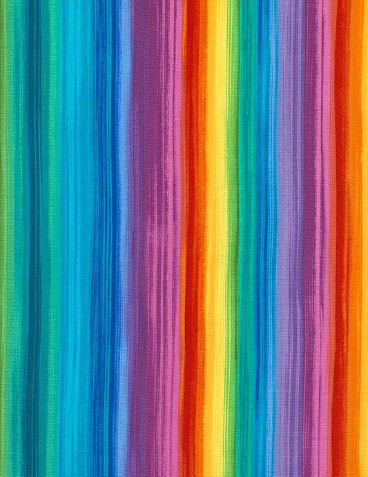 Butterfly Garden Rainbow Stripe Bright Timeless Treasures Cotton Fabric TT-Pavilion-CD6323-BRIGHT