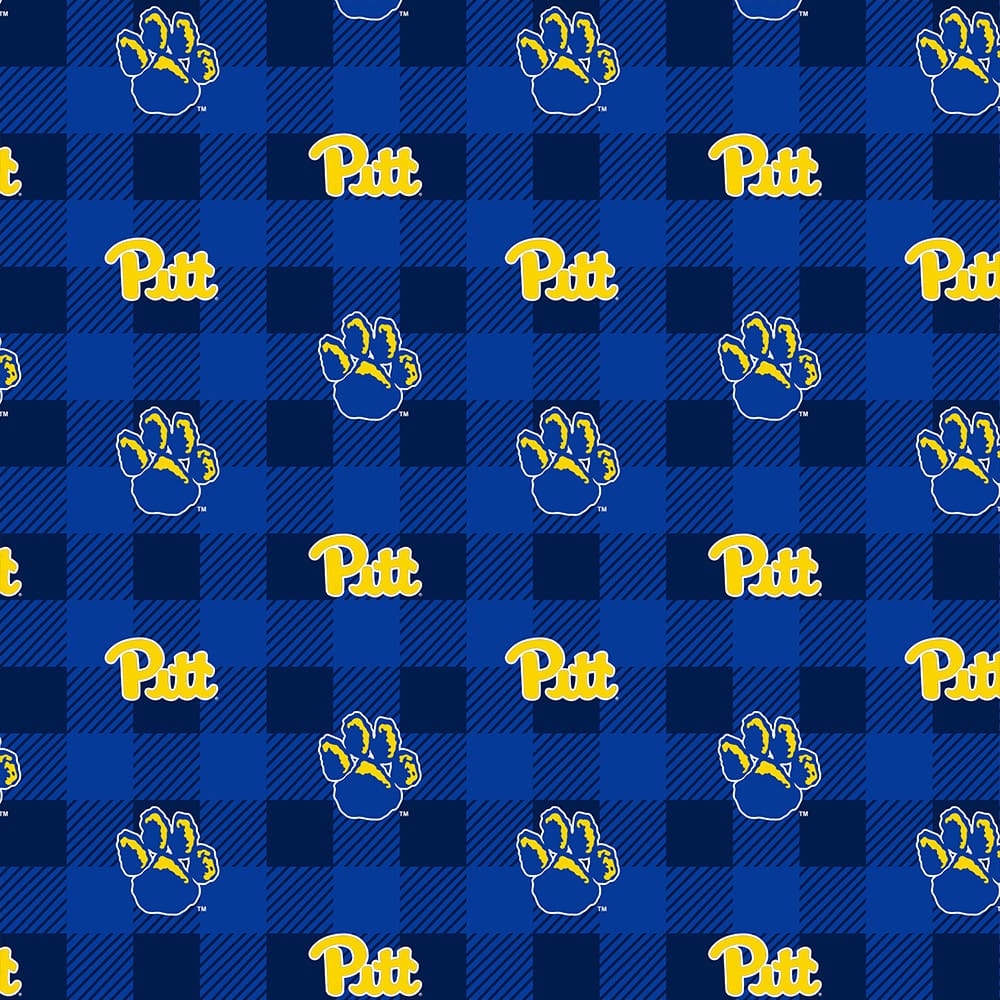 Pittsburgh Panthers NCAA College Buffalo Plaid Sykel Enterprises Polyester Fleece Fabric PITT-1190 | US Fabric Shop