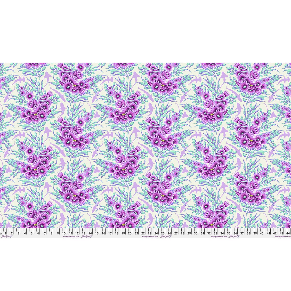 Floral Reef Shadow Sharks Ultraviolet Tula Pink Free Spirit Cotton Fabric FS-PWTP267.ULTRAVIOLET | US Fabric Shop
