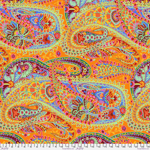 Paisley Jungle Tangerine Stash Kaffe Fassett Collective Free Spirit Cotton Fabric FS-GP60.TANG
