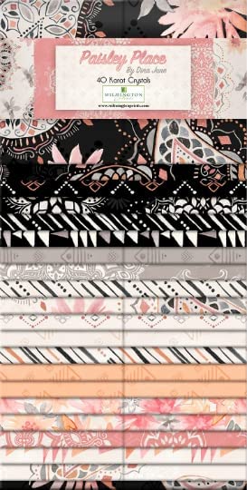 Paisley Place 2.5" Strips Karat Crystals Wilmington Prints Cotton Fabric