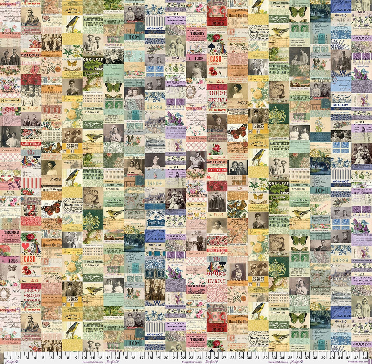 Palette CANVAS Cloth Multi Collage Multi Tim Holtz Eclectic Elements Free Spirit Cotton CANVAS Fabric FS-CCTH017.MULTI | US Fabric Shop