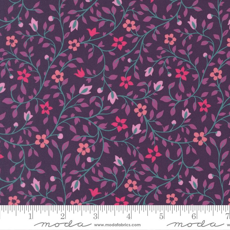 Parlor Serenity Small Florals Plum Crystal Manning Moda Cotton Fabric MD-11965-26