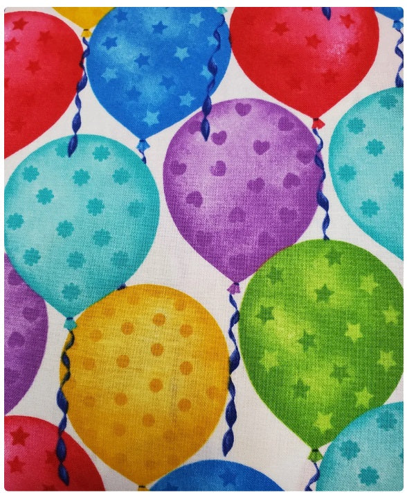 Party Line Balloons White Blank Quilting Cotton Fabric