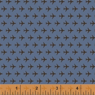 Passport Airplanes Allover Blue Whistler Studios Windham Fabrics Cotton Fabric WF-50692-1