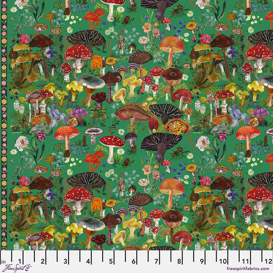 Pastoral Symphony Magic Mushrooms Mousse Nathalie Lete Free Spirit Cotton Fabric FS-PWNL059.MOUSSE